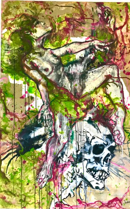 Danse macabre 绘画, 45.3x29.5 in