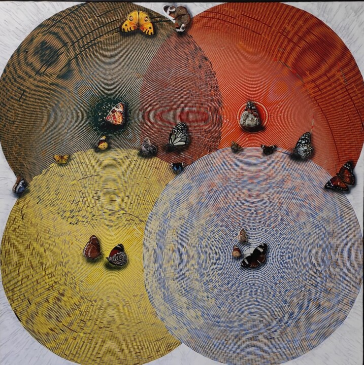 "Happy Vibration-12" başlıklı Tablo Ghanshyam Gupta tarafından, Orijinal sanat, Akrilik