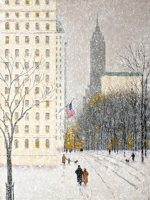 5th Avenue Winter Printmaking, 14x11 in