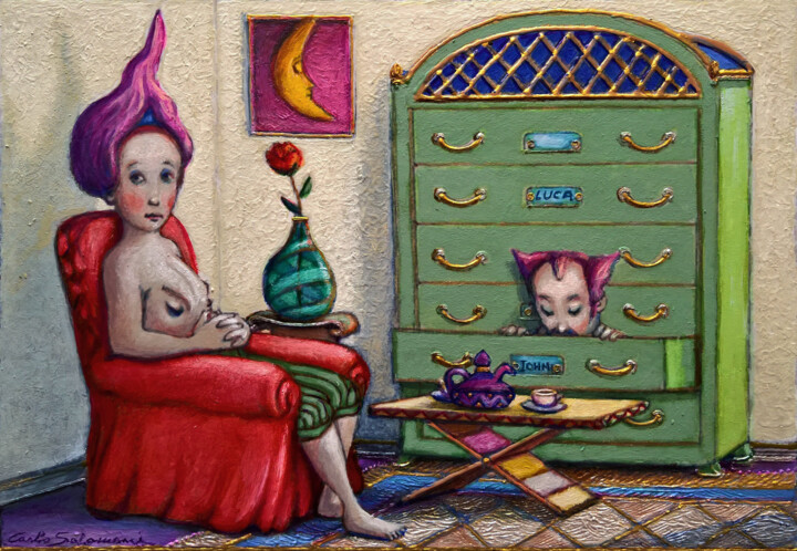 THE GUEST 绘画, 10.4x13.8 in