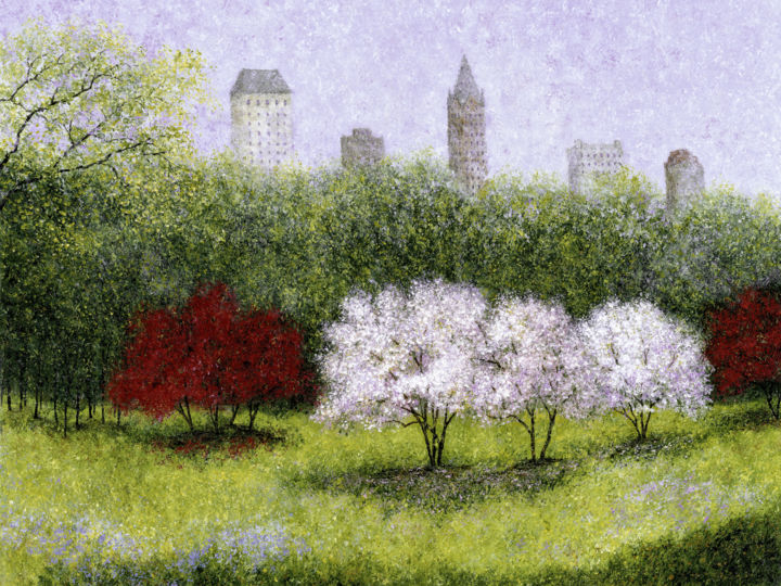 Cherry Blossoms, Central Park 印花与版画, 11x14 in