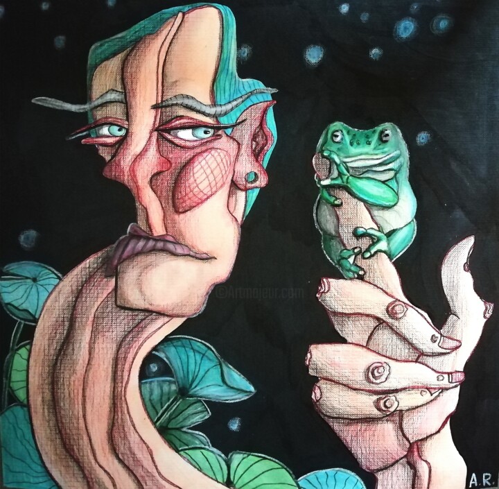 Cold blooded creature. 图画, 11.7x12 in