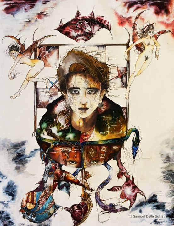 图画 标题为“Division” 由Samuel Della Schiava, 原创艺术品, 水彩