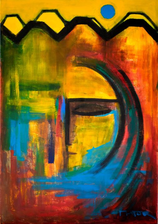 Painting titled "Mothers of Srebreni…" by Mentor Llunji, Original Artwork, Acrylic