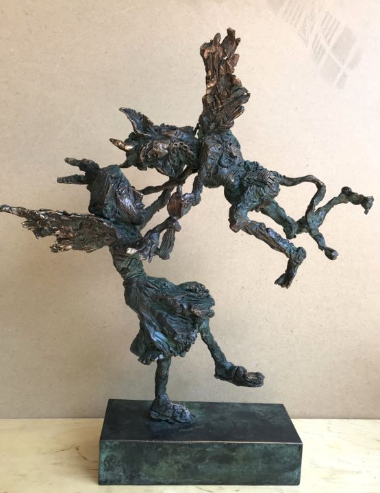 Angel and devil 雕塑, 19.7x19.7 in