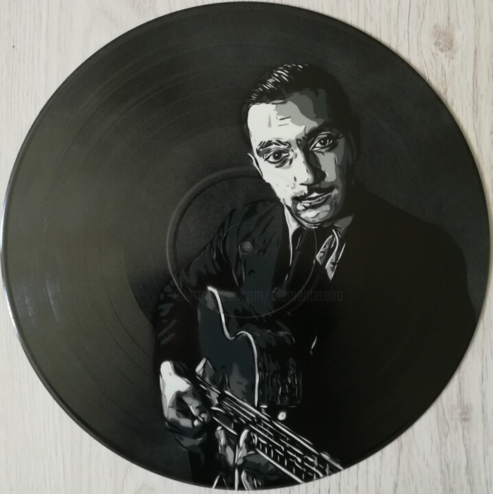绘画 标题为“Django Reinhardt” 由Sérgio Clemente, 原创艺术品, 喷漆