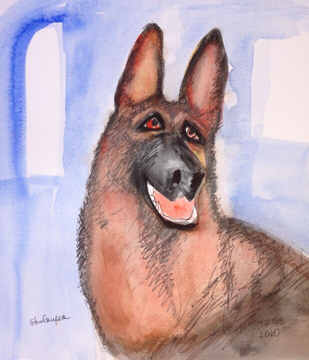 portrait of dog 图画, 12.6x11.8 in