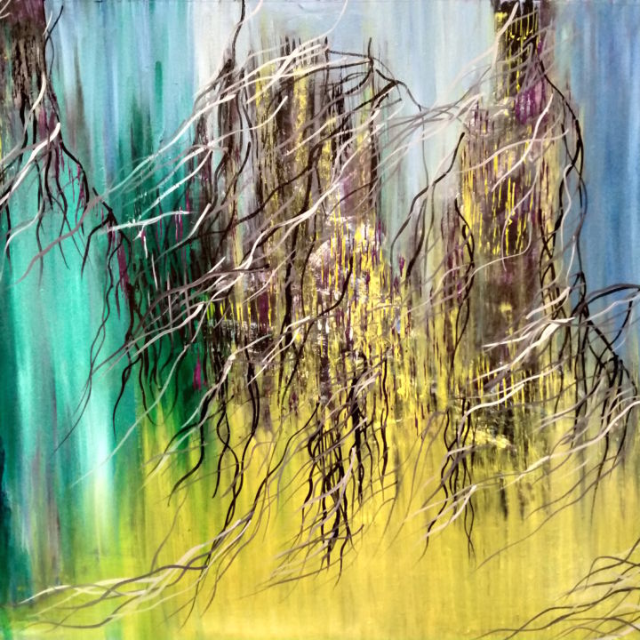 Painting titled "Untitled" by Atignas Art, Original Artwork, Oil Mounted on Wood Panel