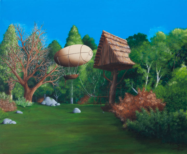 Ma cabane au canada 绘画, 15x18.1 in