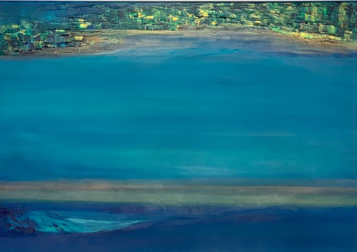 Painting titled "Inverso Paralelo 75…" by Karina Alencar, Original Artwork, Acrylic Mounted on Wood Panel