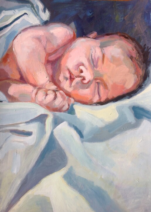 Sleeping Baby 绘画, 17.7x12.6 in