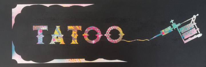 Peinture intitulée "Tatoo" par Trä  Abstract Painting, Œuvre d'art originale, Acrylique