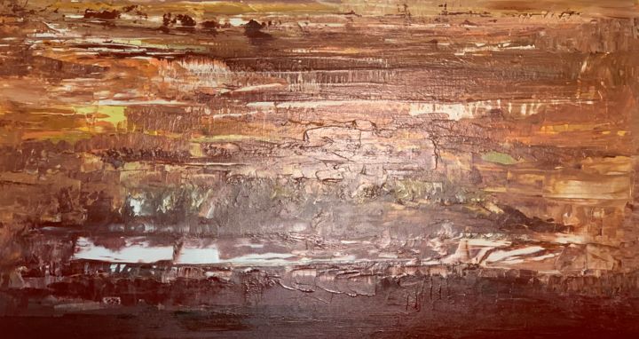 Painting titled "Abstract Earth3 7533" by Karina Alencar, Original Artwork, Acrylic