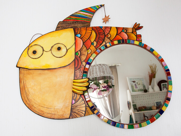 Design getiteld "Mirror "Stargazer"" door Elena Dodoka, Origineel Kunstwerk, Meubilair
