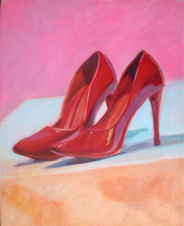 Red Heels 绘画, 19.3x15.8 in