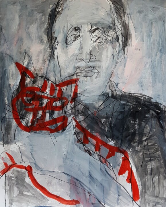 Frau mit Katze 图画, 19.7x15.8 in