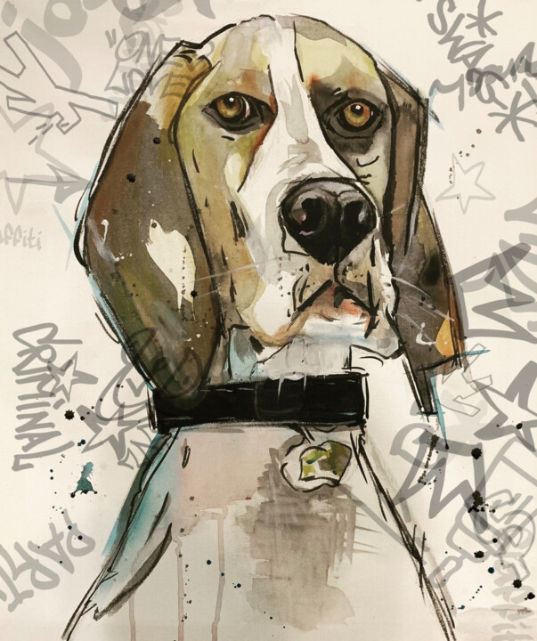 Général street(chien beagle) 数字艺术