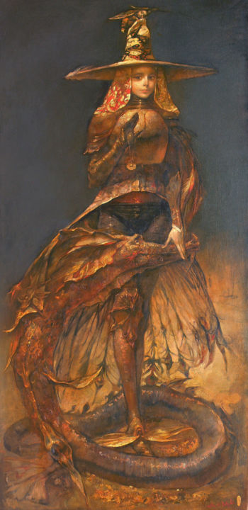 Dragon Tamer 绘画, 72.8x35.4 in