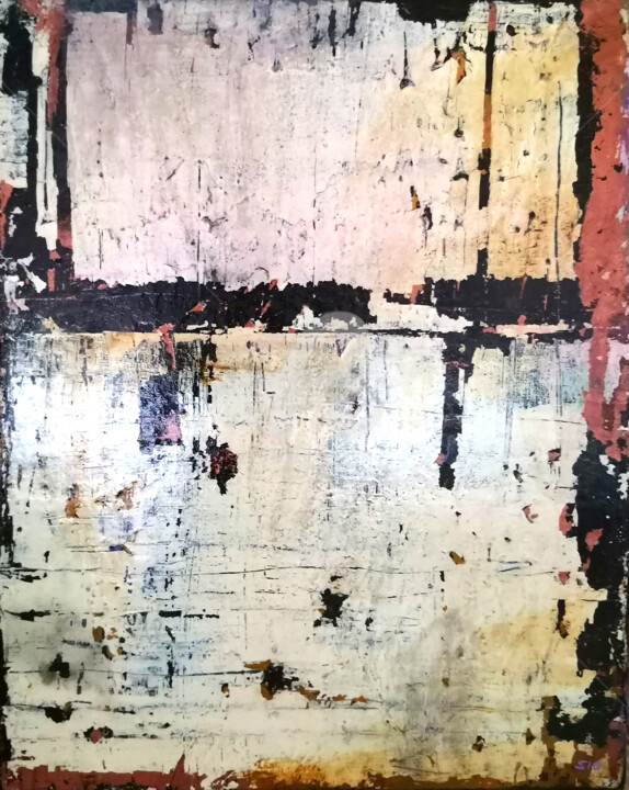 Painting titled "Distance from Point…" by Sio Montera, Original Artwork, Acrylic Mounted on Wood Stretcher frame
