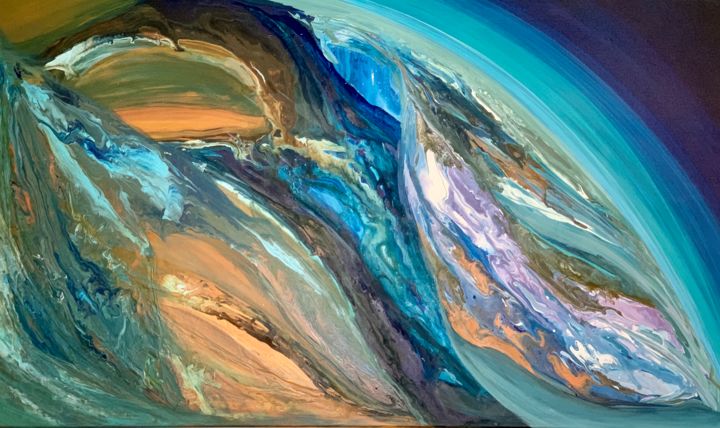 Painting titled "Abstract Earth1 7534" by Karina Alencar, Original Artwork, Acrylic
