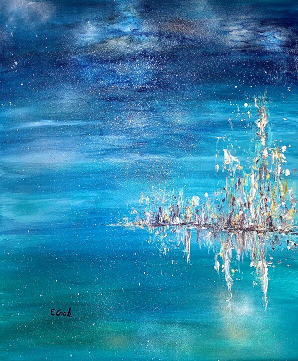 Peinture intitulée "Starry Night (Thank…" par Elisa Cook Benbassat Bassat, Œuvre d'art originale, Acrylique
