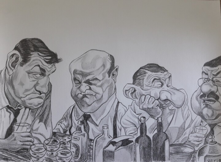 Dessin humoristique du film Les Tontons Flingueurs 图画, 11.7x16.5 in