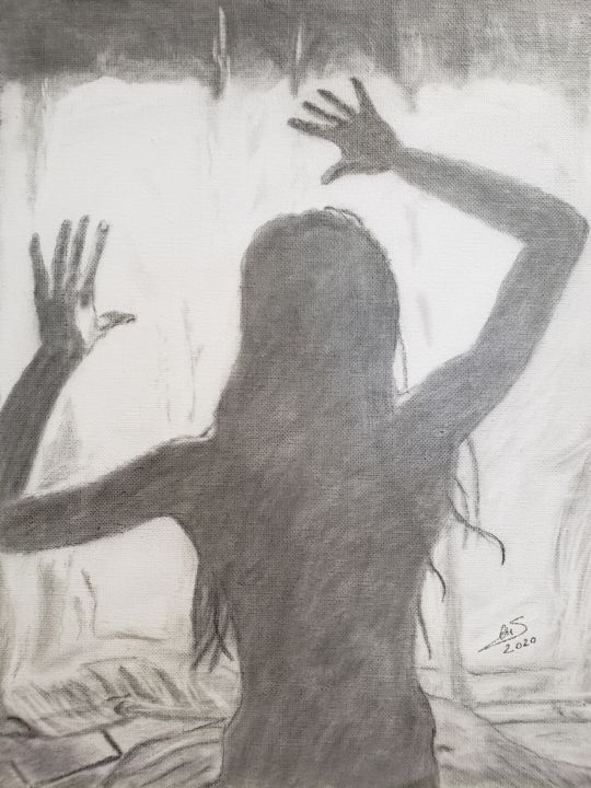Drawing titled "Opera 3 - Woman in…" by Michelino Daniele Scarano, Original Artwork, Pencil