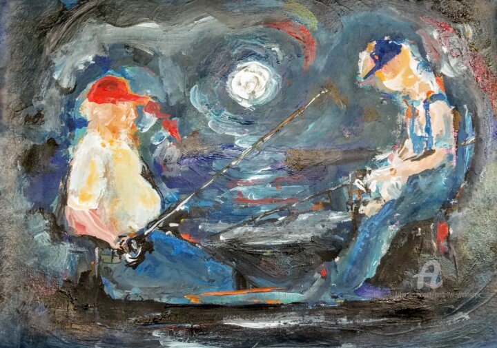 Painting titled "Old Friends" by Andrew Walaszek, Original Artwork, Acrylic