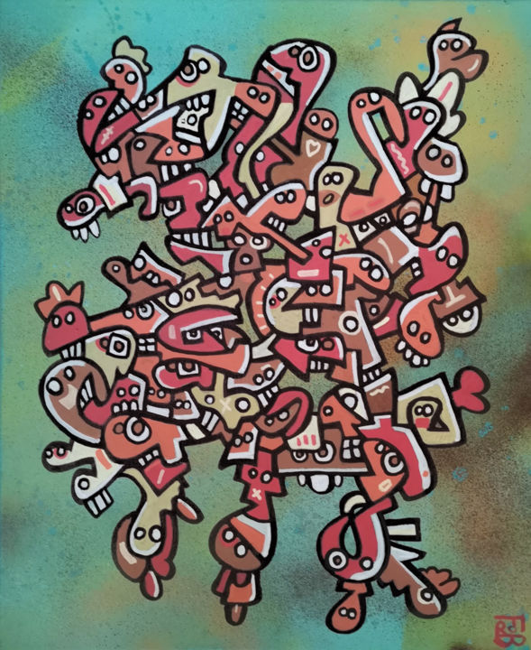 angèles 绘画, 18.1x15 in