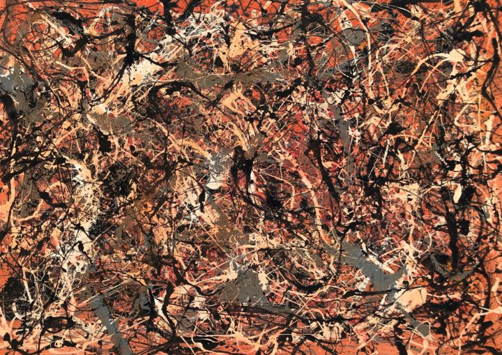 Pittura intitolato "N110 2020 Abstract…" da Robert Miskines, Opera d'arte originale, Smalto Montato su Telaio per barella in…