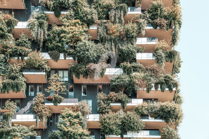 Photography titled "Bosco Verticale, Ve…" by Radu Bercan, Original Artwork, Digital Photography