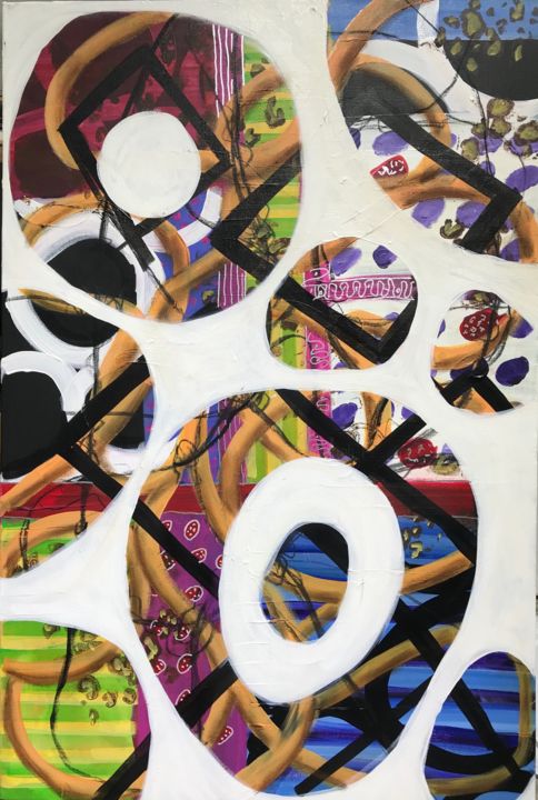 Painting titled "Thinking of Donuts" by Phil Zen, Original Artwork, Acrylic