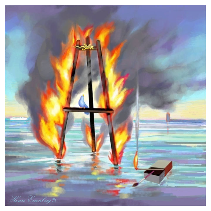 Chevalet en Feu. 数字艺术