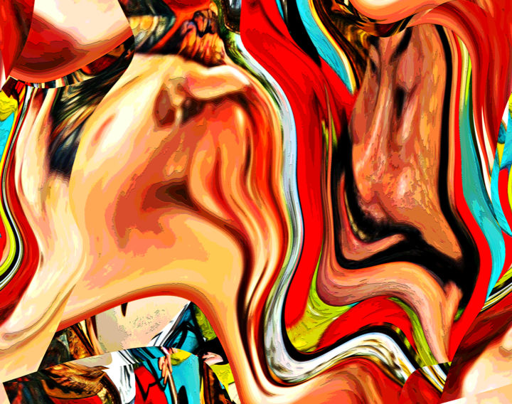 Fotografie getiteld "His partner melts .." door Gerrit Cnossen, Origineel Kunstwerk, Digitale fotografie