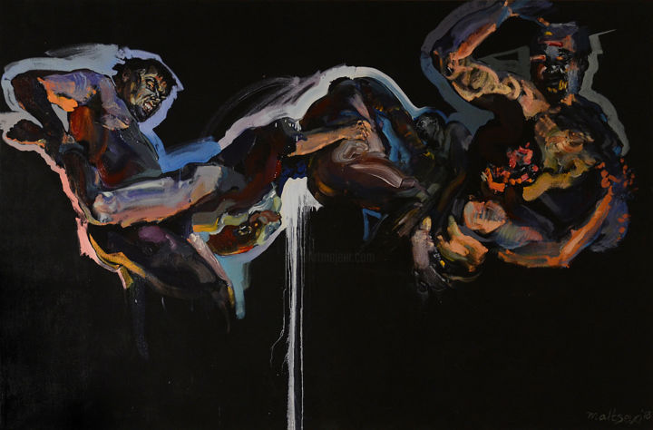 Painting titled "Политиканы" by Evgeniya Maltseva, Original Artwork, Oil
