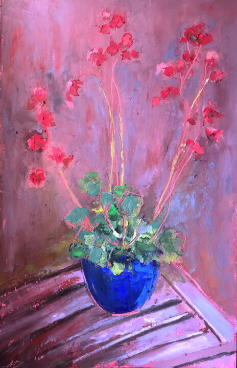 제목이 "Geranium In Oil Pas…"인 그림 Lena Ru로, 원작, 파스텔