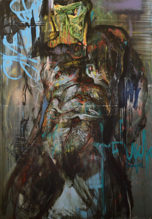 Painting titled "Truck life" by Evgeniya Maltseva, Original Artwork, Acrylic