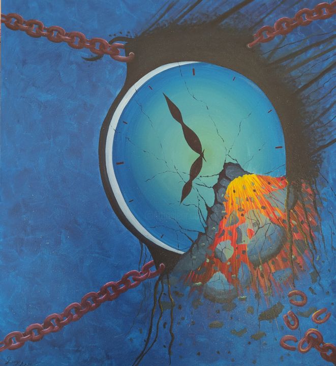Times end 绘画, 43.3x39.4 in