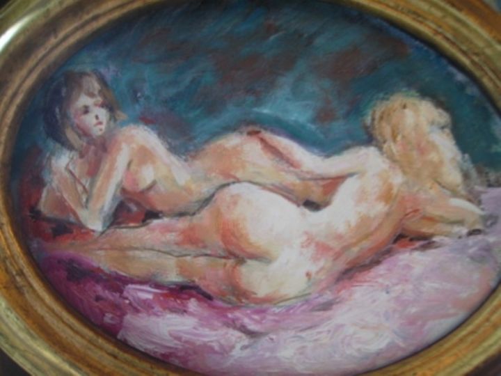 Peinture intitulée "LESBOS" par Claude Hardenne, Œuvre d'art originale, Huile