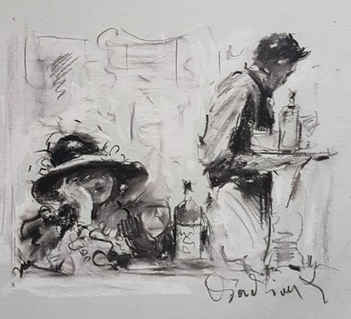 Drawing titled ",,SKETCH 2,," by Vadim Kovalev, Original Artwork, Charcoal