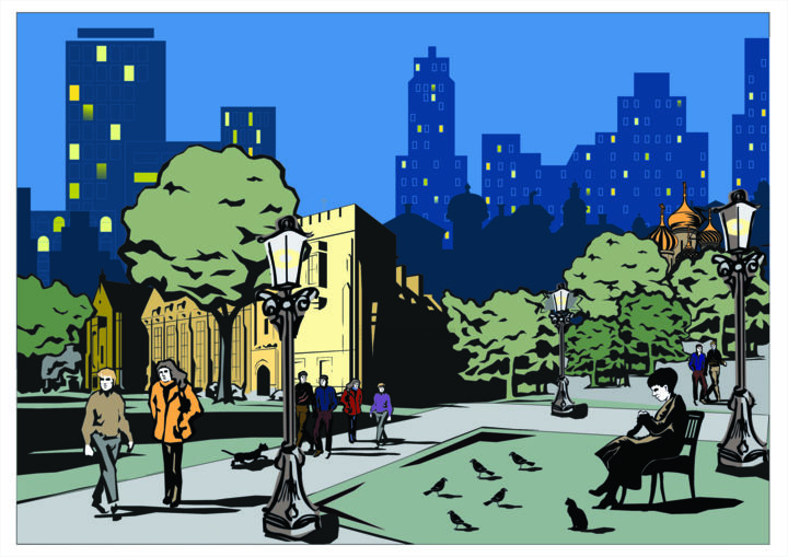 "Город" başlıklı Dijital Sanat Луна Сент (Луна) tarafından, Orijinal sanat, Dijital Resim