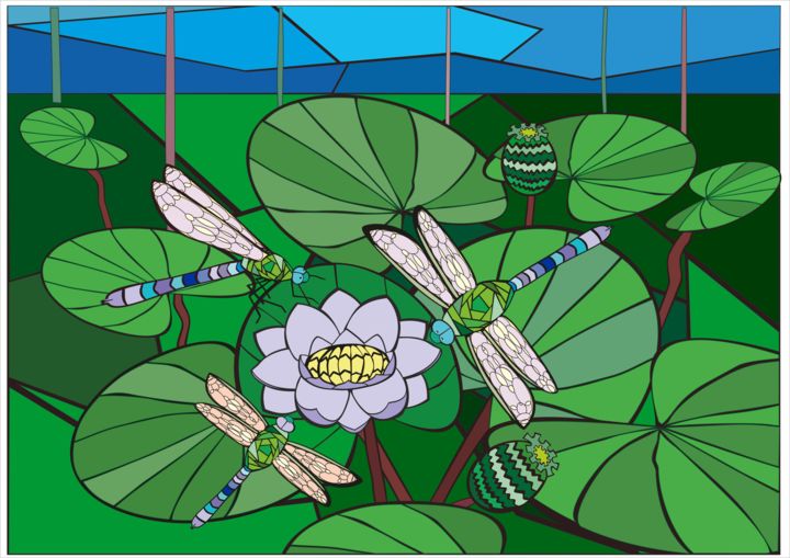 "Витраж" başlıklı Dijital Sanat Луна Сент (Луна) tarafından, Orijinal sanat, Dijital Resim