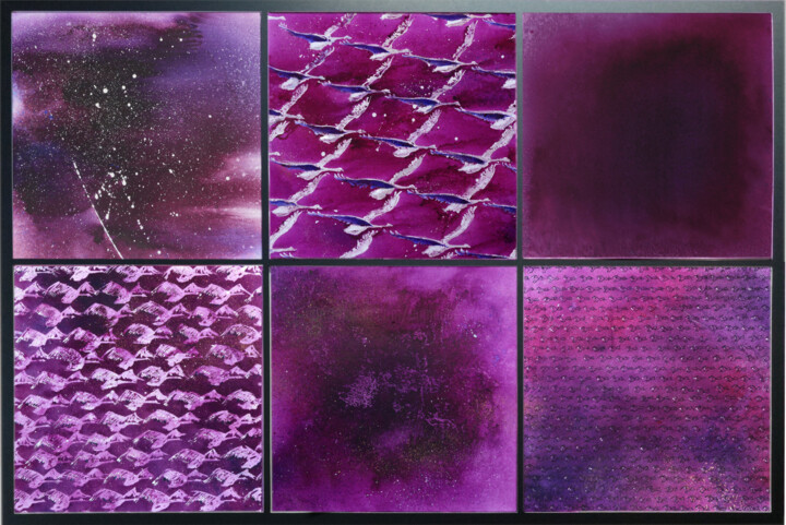 Peinture intitulée "Soleil nocturne" par Agnès Grégis (Au pinceau dansant), Œuvre d'art originale, Aquarelle