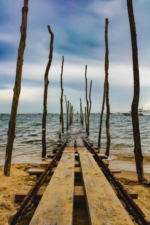 Photography titled "Ponton de Piraillan" by J. V. Photographie, Original Artwork, Digital Photography