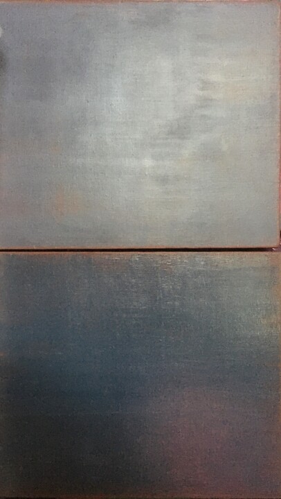 Painting titled "Abstraction 1213" by Yury Korolkov, Original Artwork, Oil Mounted on Wood Stretcher frame