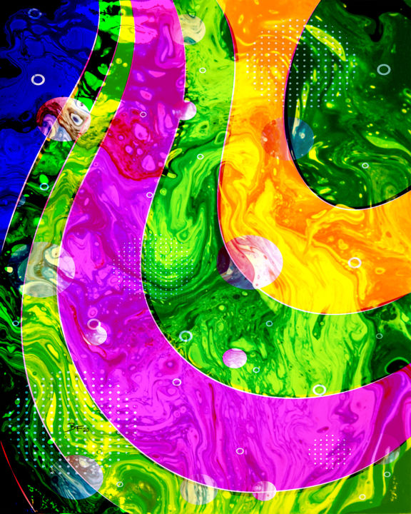 Digital Arts με τίτλο "Technicolor Fluidity" από Barry Farley Visual Arts, Αυθεντικά έργα τέχνης, Ψηφιακή ζωγραφική Τοποθετή…