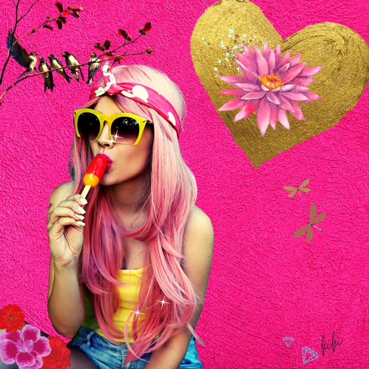 Digitale Kunst mit dem Titel "The Power to be YOU" von Kiki Austen, Original-Kunstwerk, 2D digitale Arbeit