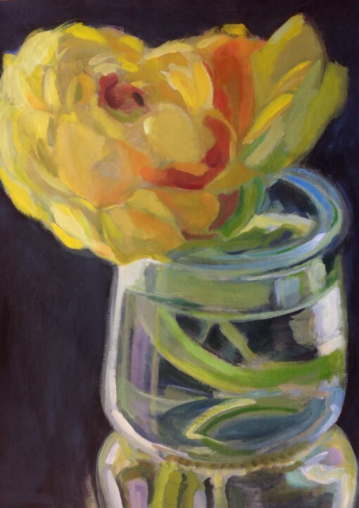 Yellow Bloom 绘画, 24.8x17.9 in