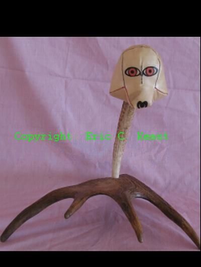 Sculpture titled "Puppy Rattle" by Broken Vulture Art, Original Artwork, Mixed Media