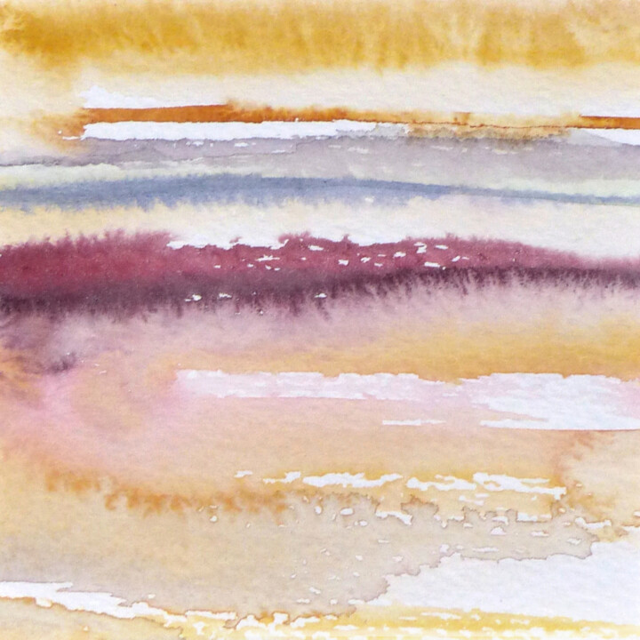 Peinture intitulée "Couleur d'un soir" par Agnès Grégis (Au pinceau dansant), Œuvre d'art originale, Aquarelle